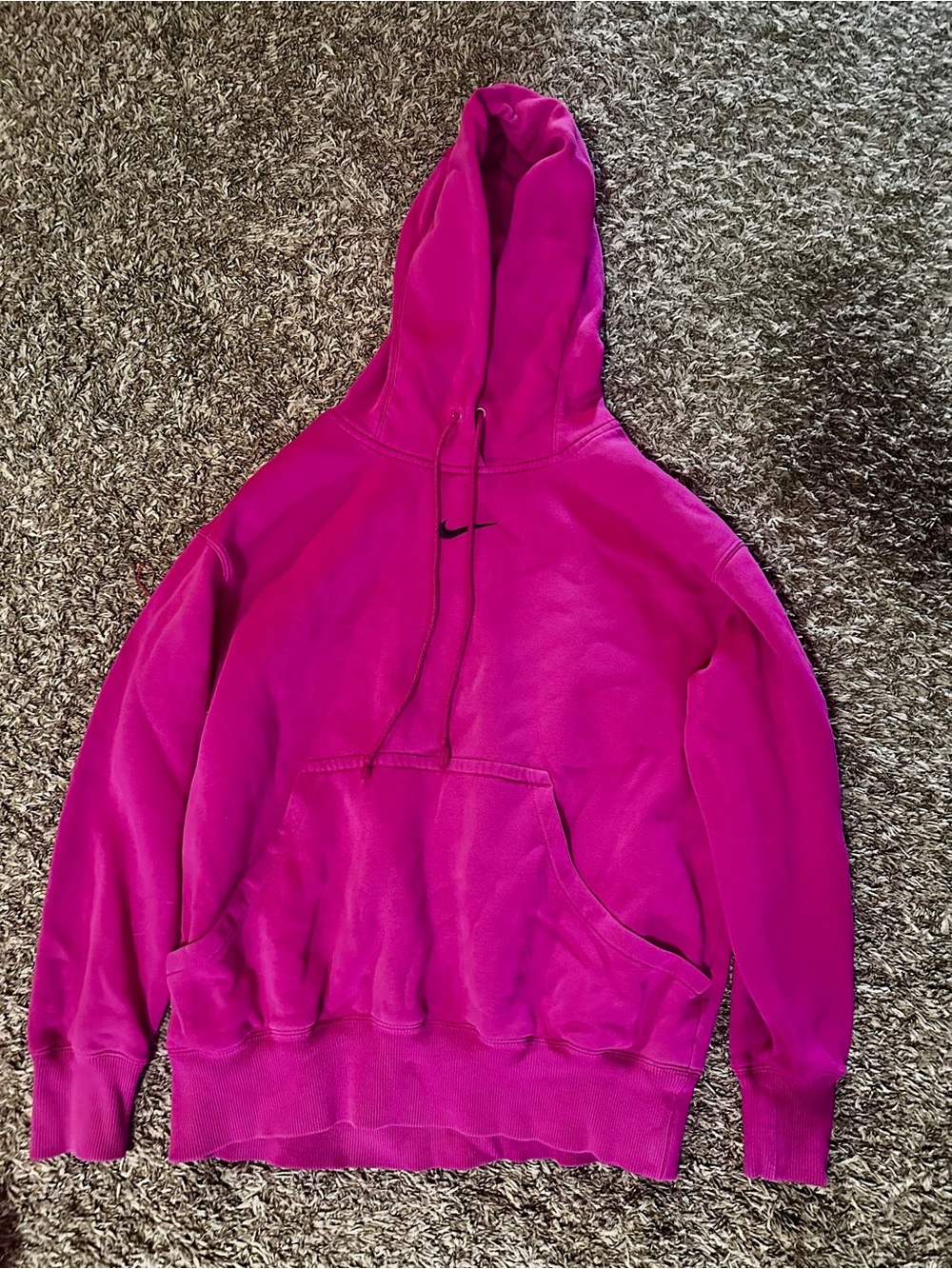 Nike Hot Pink Pullover Hoodie with Black Swoosh